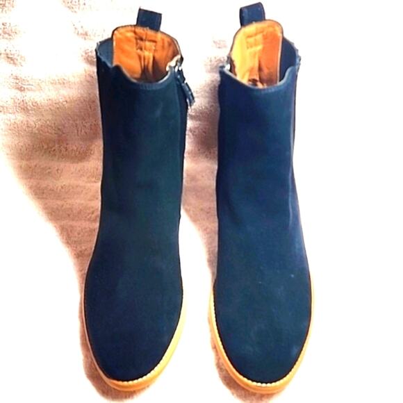 PAUL GREEN SANTE BLACK SUEDE BLOCK HEEL COWBOY BOOTIES SIZE 10 NWOB - Picture 6 of 16